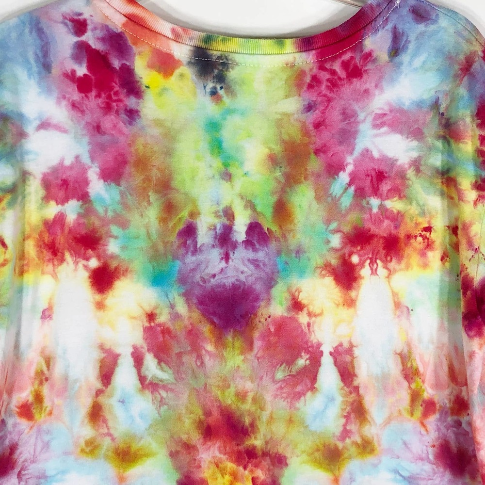 Pivot Pivot Tie Dye Womens‎ XS Tee Friends Handmade Shirt Ross Rachel Pink 124 - Picture 4 of 10